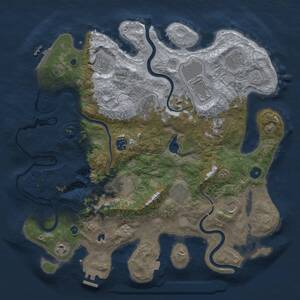 Thumbnail Rust Map: Procedural Map, Size: 4000, Seed: 421565423, 17 Monuments