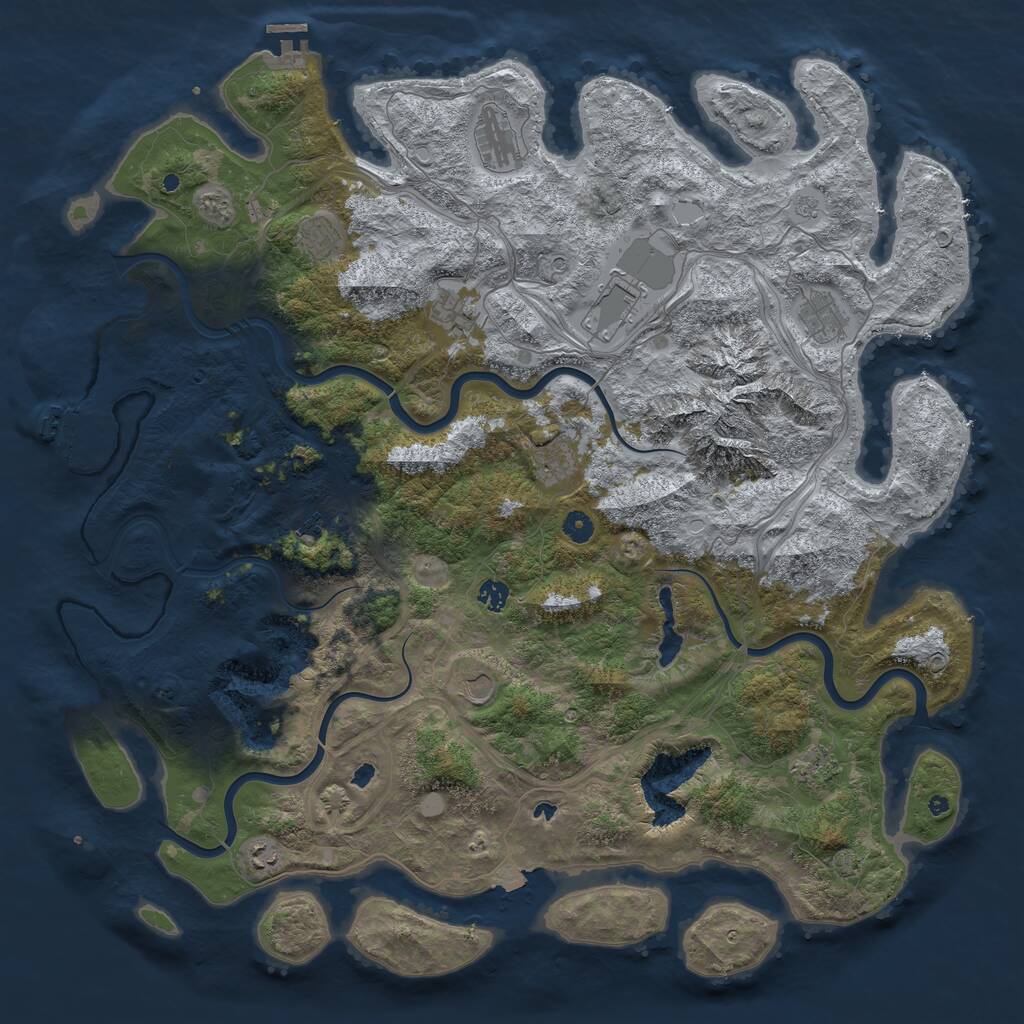 Rust Map: Procedural Map, Size: 5000, Seed: 8465244, 17 Monuments