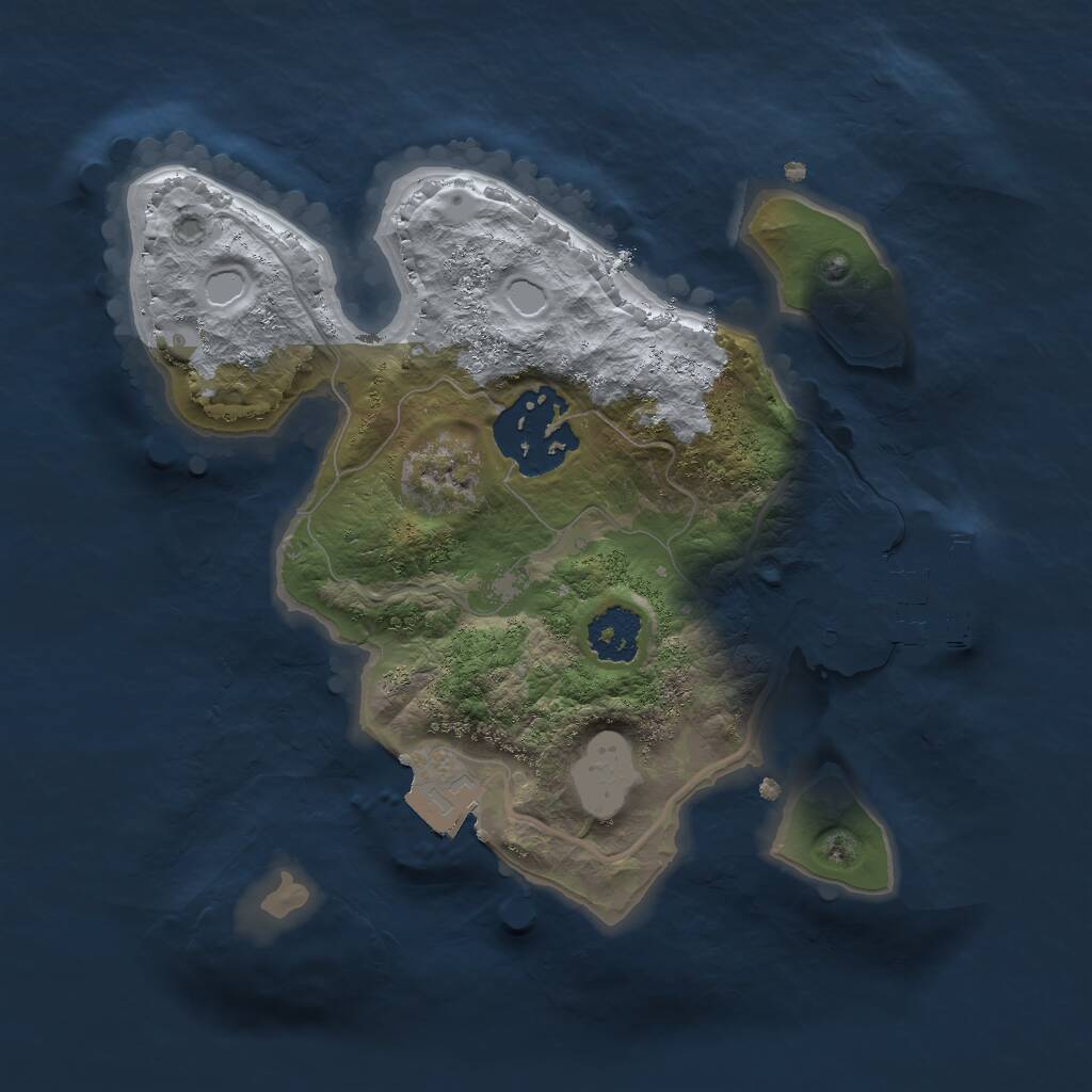 Rust Map: Procedural Map, Size: 2000, Seed: 579930, 3 Monuments
