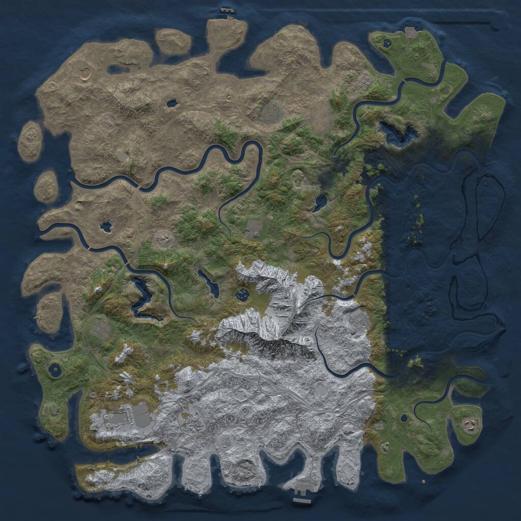 Rust Map: Procedural Map, Size: 6000, Seed: 1958995244, 17 Monuments