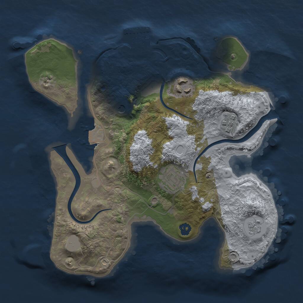 Rust Map: Procedural Map, Size: 2500, Seed: 54816, 7 Monuments