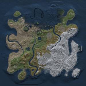 Thumbnail Rust Map: Procedural Map, Size: 3500, Seed: 686682, 14 Monuments