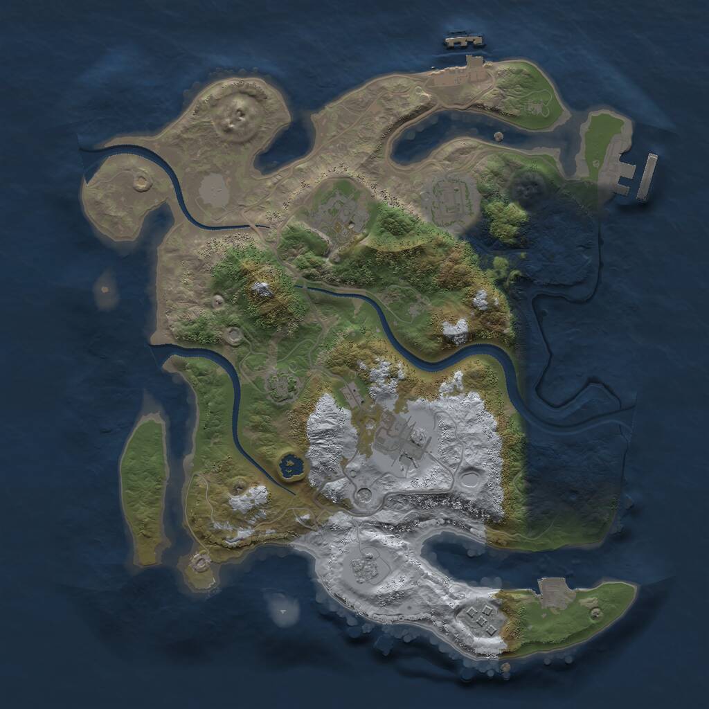 Rust Map: Procedural Map, Size: 3000, Seed: 90317642, 10 Monuments