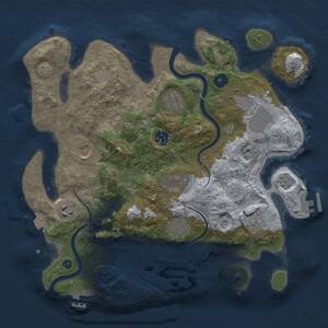 Thumbnail Rust Map: Procedural Map, Size: 3500, Seed: 66608264, 15 Monuments