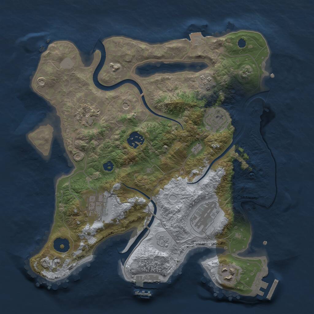 Rust Map: Procedural Map, Size: 3000, Seed: 279392115, 12 Monuments