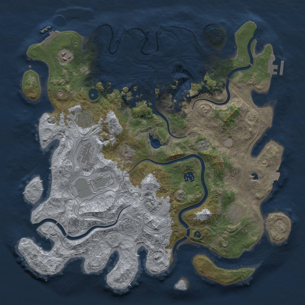 Rust Map: Procedural Map, Size: 4250, Seed: 2033252853, 15 Monuments