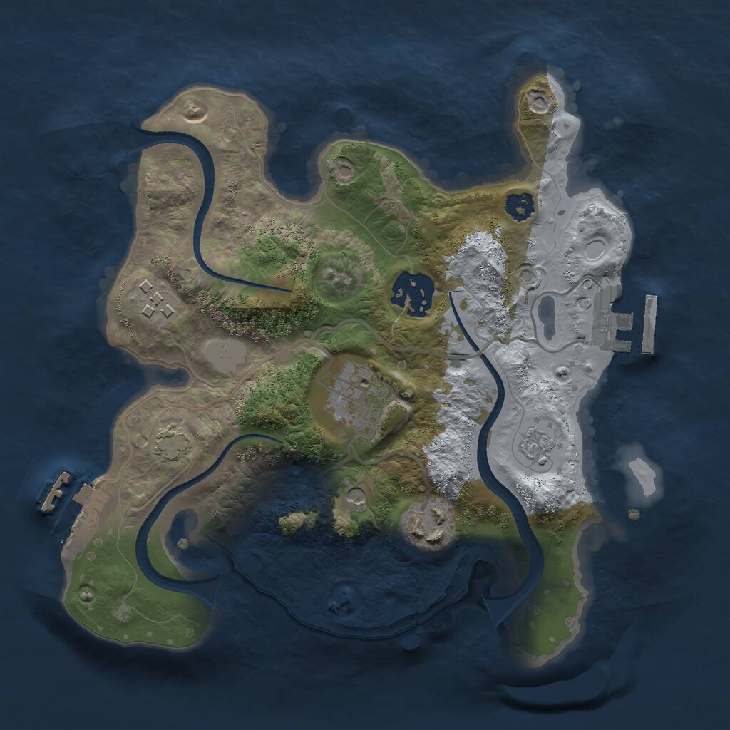 Rust Map: Procedural Map, Size: 2500, Seed: 557280410, 10 Monuments