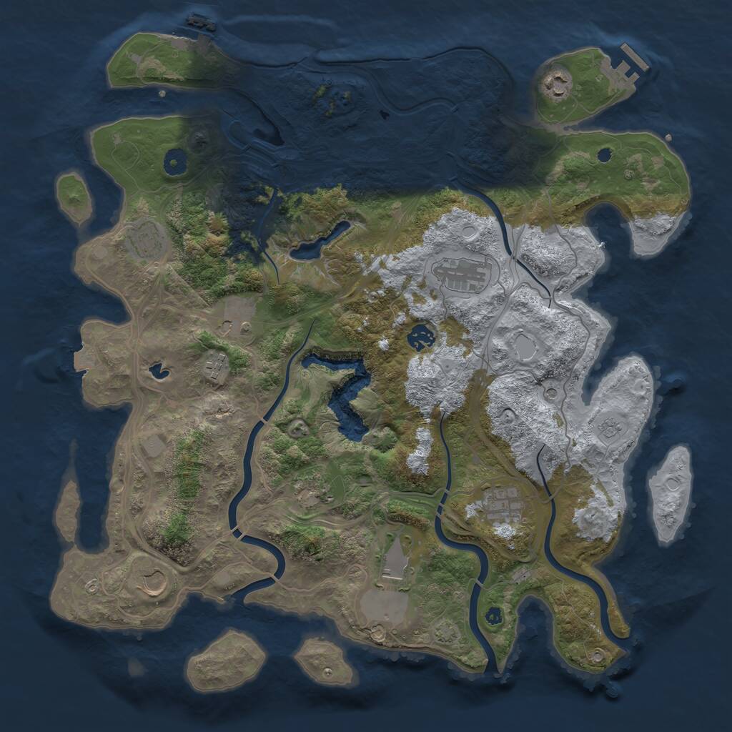 Rust Map: Procedural Map, Size: 4250, Seed: 16456240, 16 Monuments