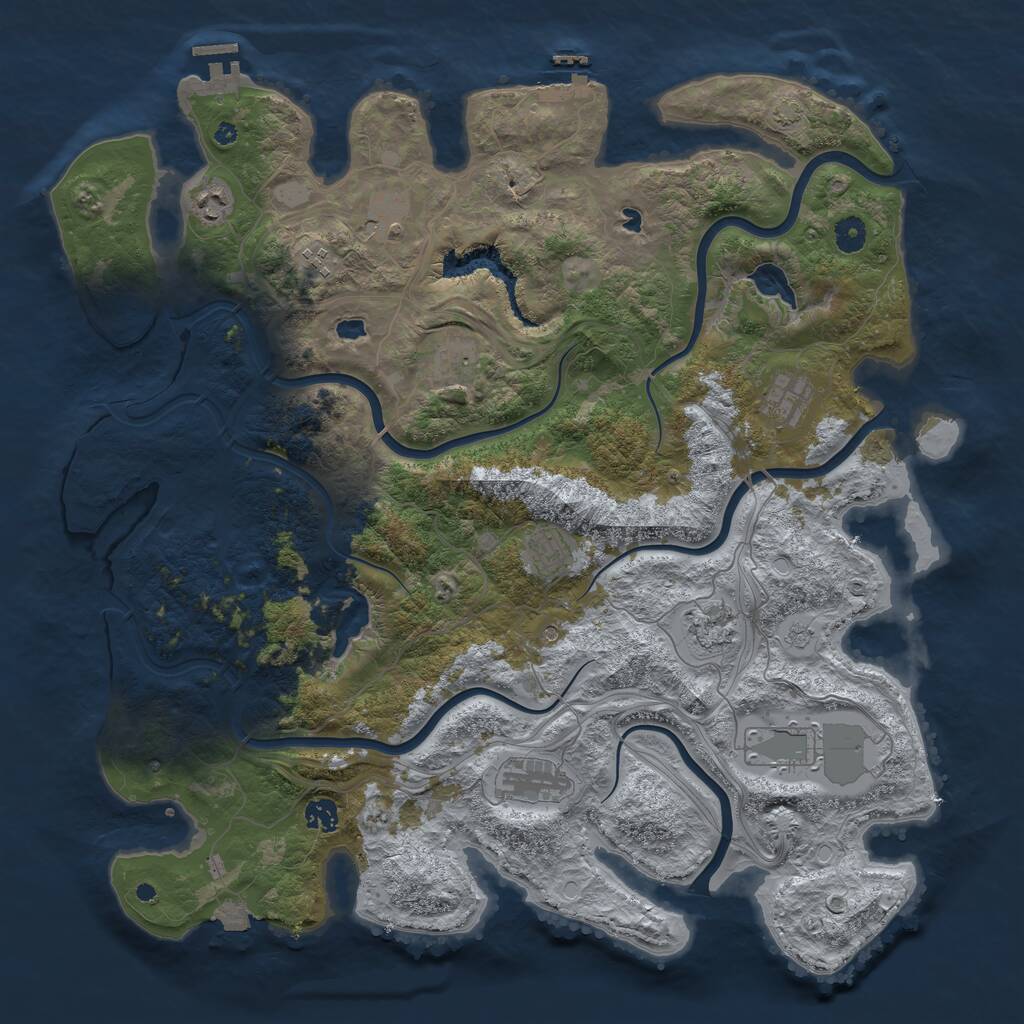 Rust Map: Procedural Map, Size: 4500, Seed: 237327969, 16 Monuments