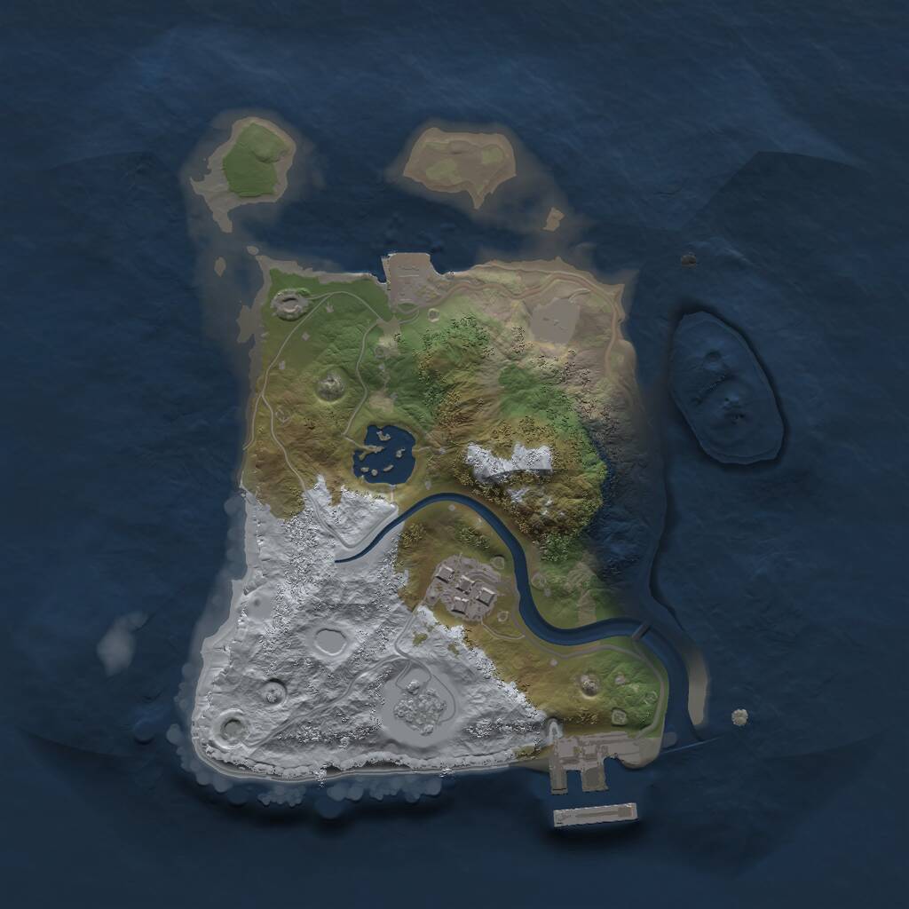 Rust Map: Procedural Map, Size: 2200, Seed: 1513169667, 5 Monuments