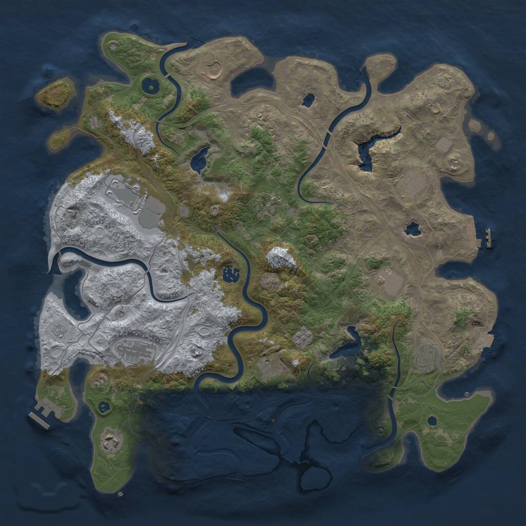 Rust Map: Procedural Map, Size: 4500, Seed: 138494, 17 Monuments