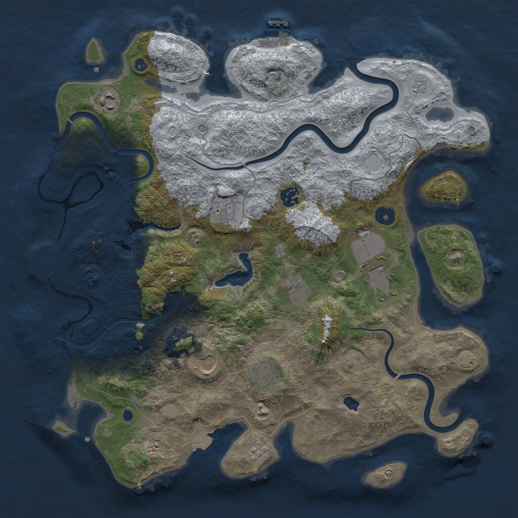 Rust Map: Procedural Map, Size: 4000, Seed: 781247094, 14 Monuments