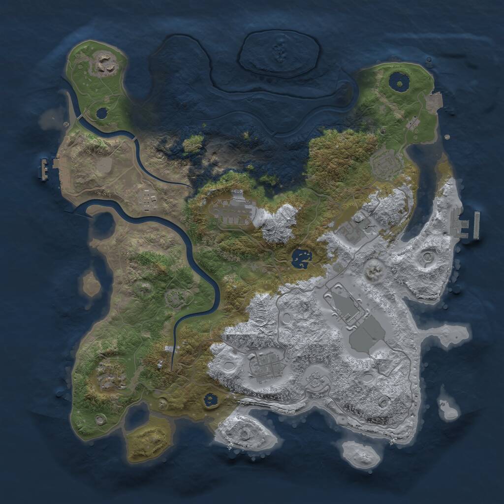 Rust Map: Procedural Map, Size: 3700, Seed: 205502714, 15 Monuments