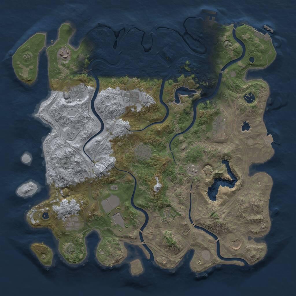 Rust Map: Procedural Map, Size: 4250, Seed: 166166, 17 Monuments