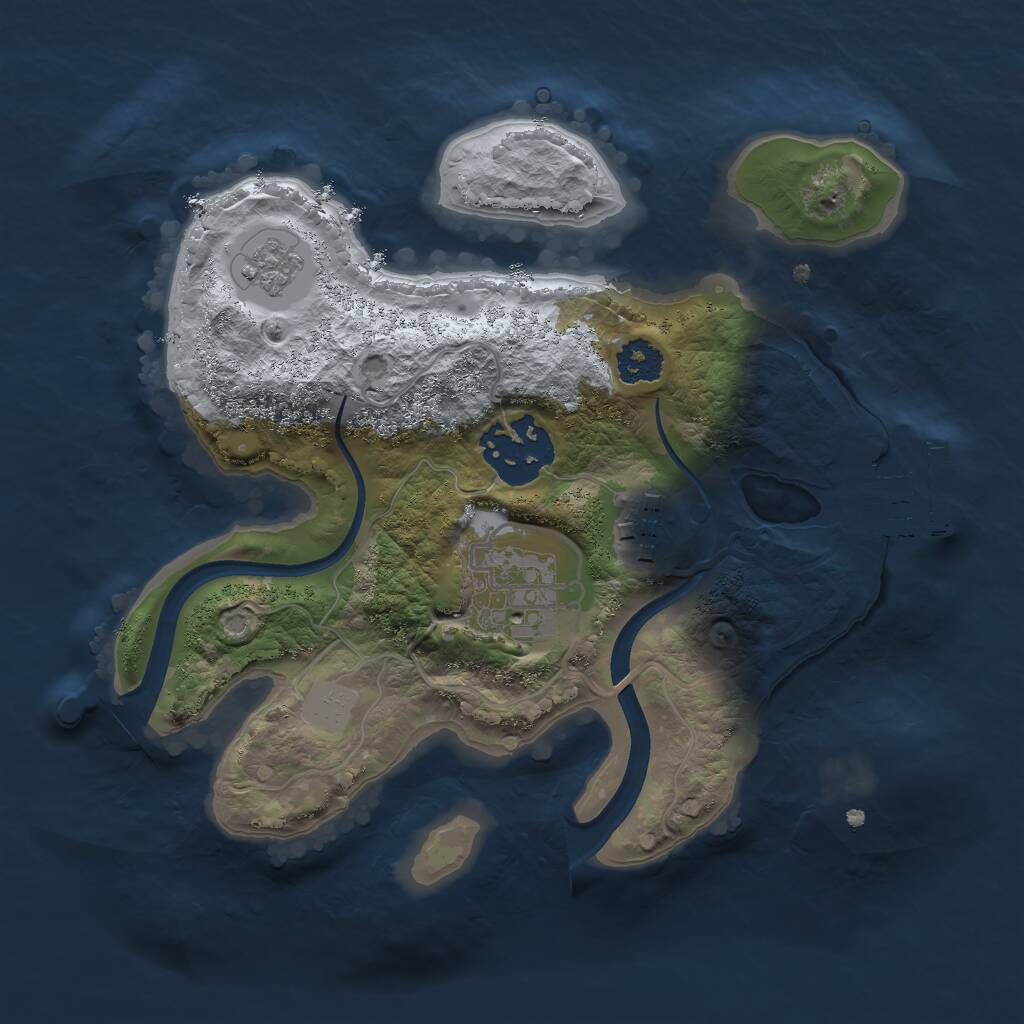 Rust Map: Procedural Map, Size: 2250, Seed: 910653529, 6 Monuments