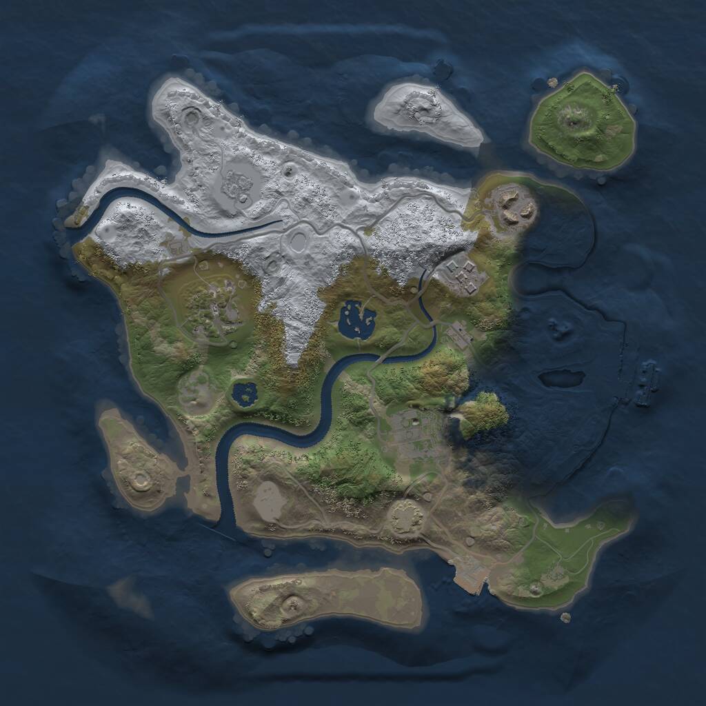 Rust Map: Procedural Map, Size: 2750, Seed: 904526433, 9 Monuments