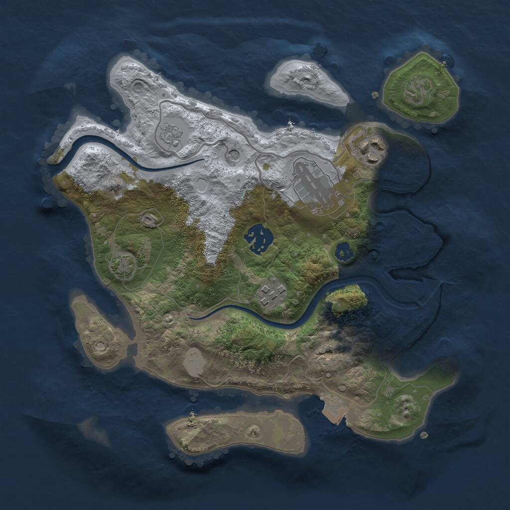 Rust Map: Procedural Map, Size: 2750, Seed: 904526433, 8 Monuments