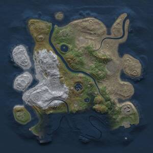 Thumbnail Rust Map: Procedural Map, Size: 3000, Seed: 1717844256, 11 Monuments