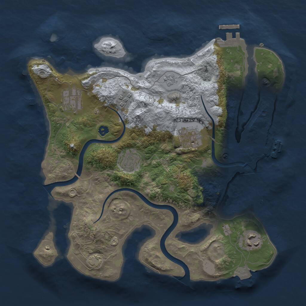 Rust Map: Procedural Map, Size: 3000, Seed: 1192624447, 10 Monuments
