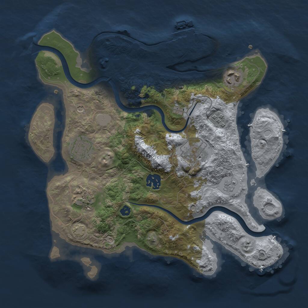 Rust Map: Procedural Map, Size: 3000, Seed: 372352800, 11 Monuments