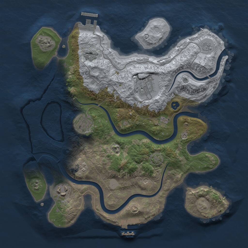 Rust Map: Procedural Map, Size: 3000, Seed: 142929, 10 Monuments