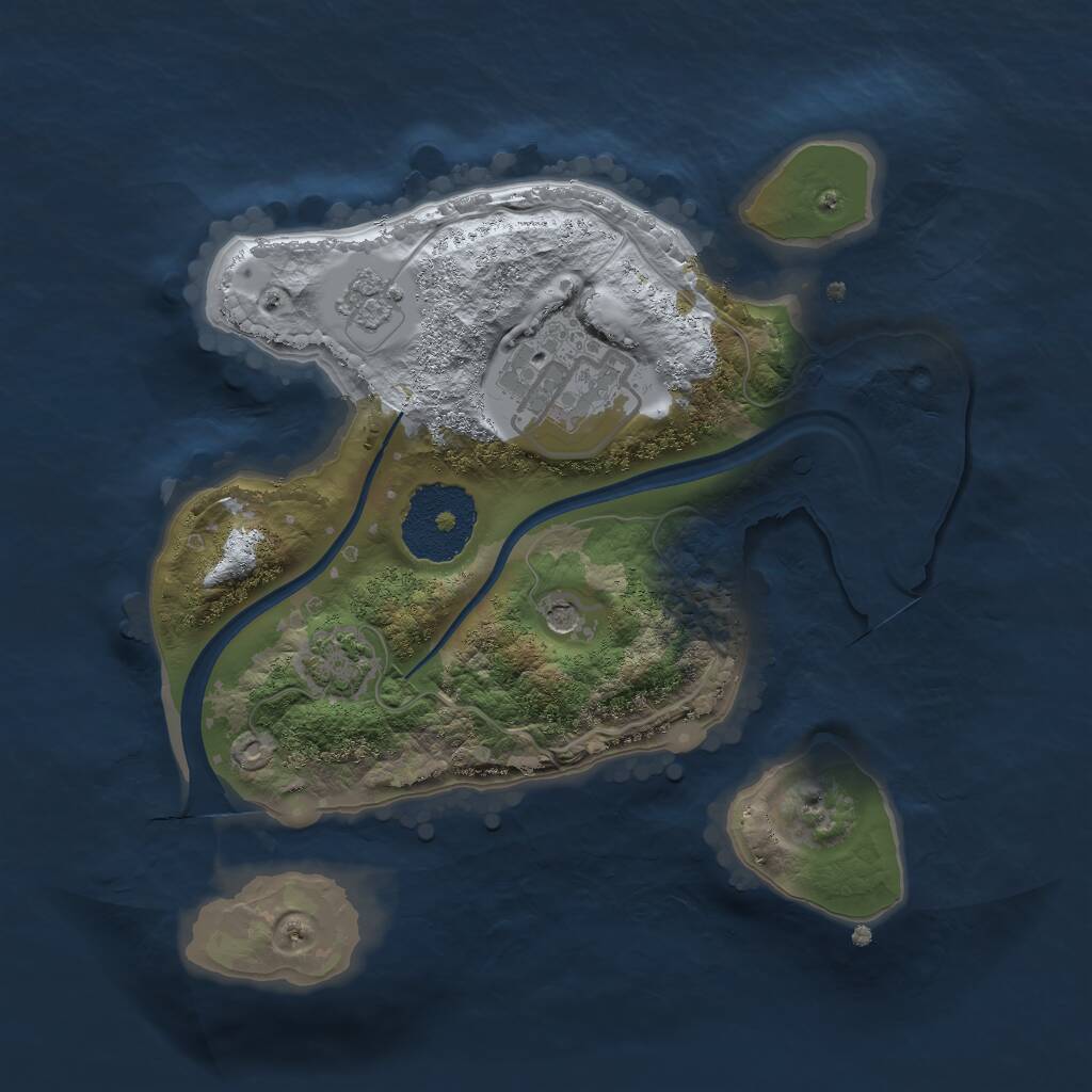 Rust Map: Procedural Map, Size: 2170, Seed: 1140140286, 5 Monuments