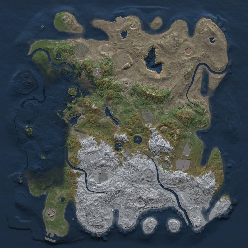 Rust Map: Procedural Map, Size: 4500, Seed: 597438746, 16 Monuments
