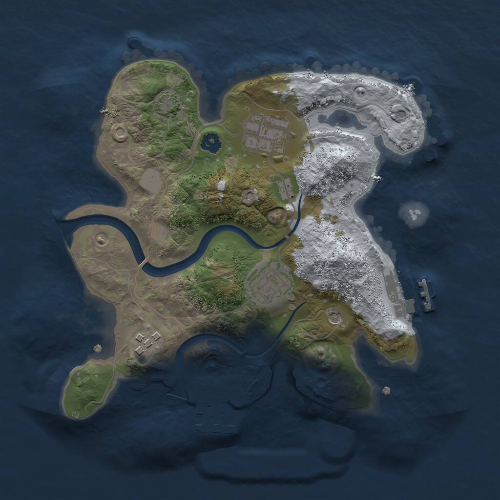 Rust Map: Procedural Map, Size: 2500, Seed: 547348114, 8 Monuments
