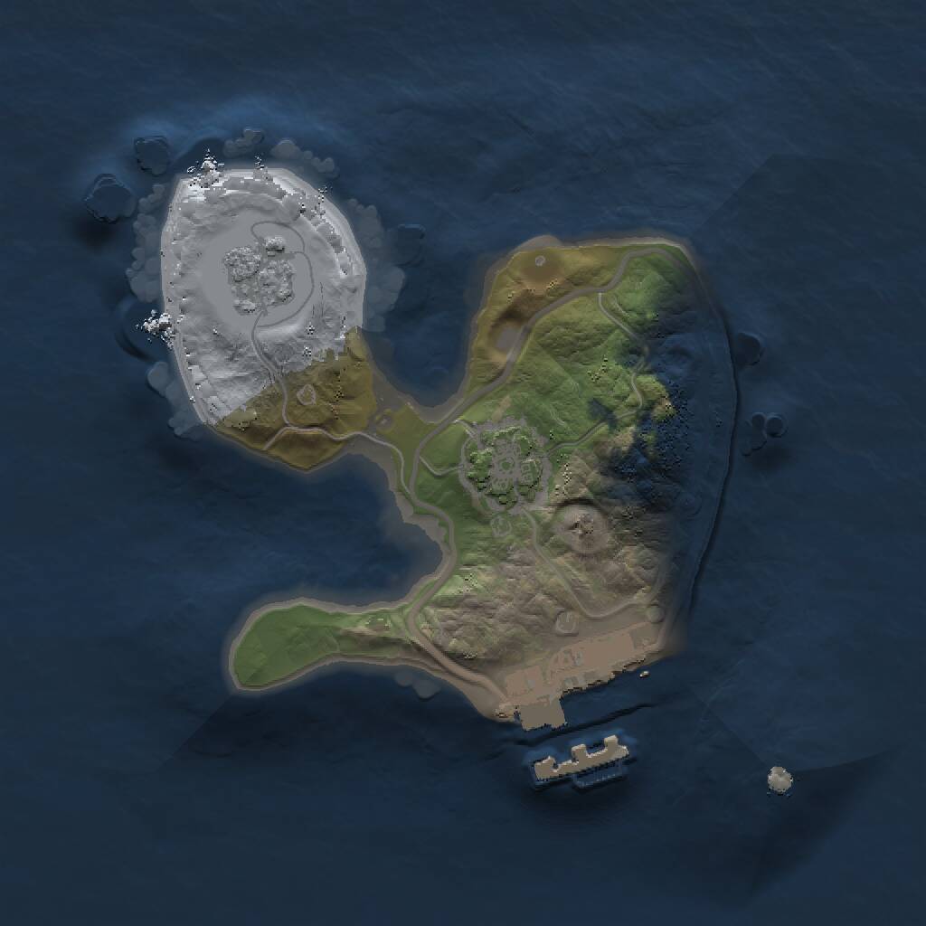 Rust Map: Procedural Map, Size: 1500, Seed: 1840121284, 4 Monuments