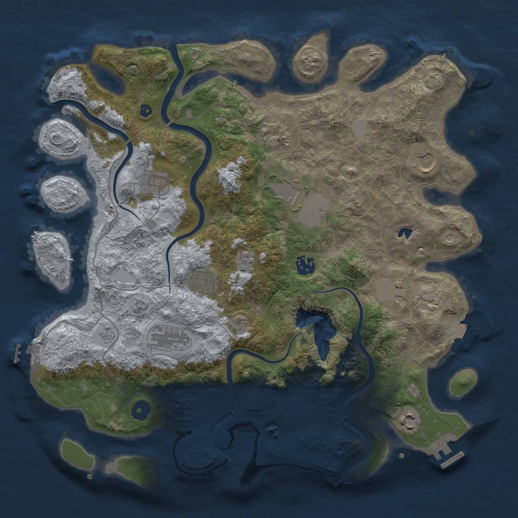 Rust Map: Procedural Map, Size: 4000, Seed: 526679609, 16 Monuments