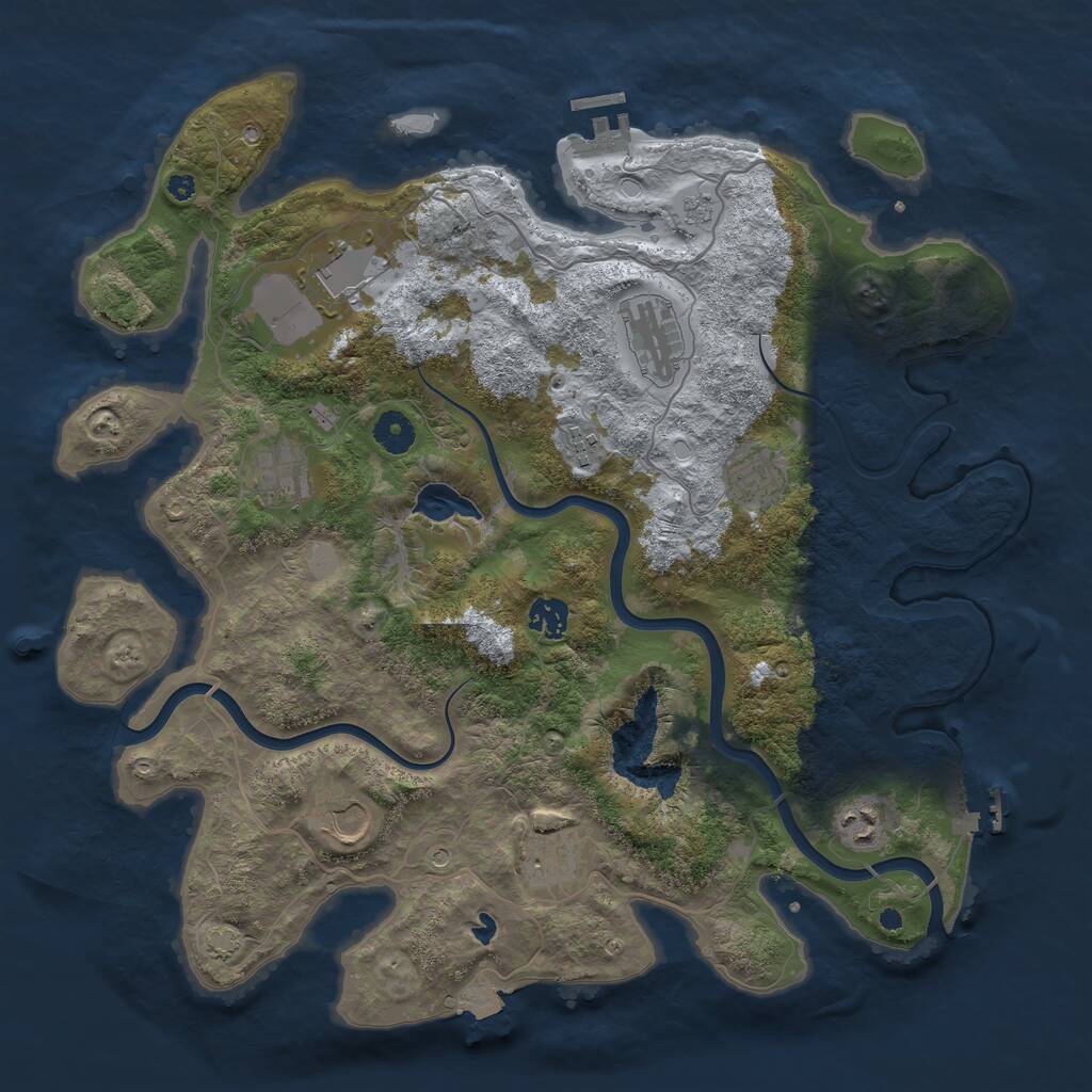 Rust Map: Procedural Map, Size: 4000, Seed: 53447, 15 Monuments
