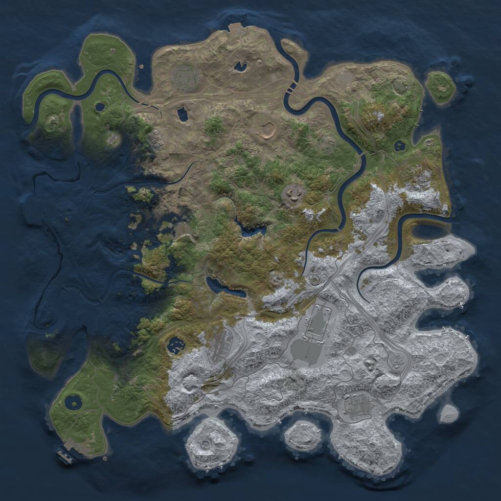 Rust Map: Procedural Map, Size: 4500, Seed: 1789452, 16 Monuments