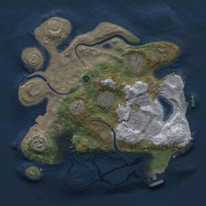 Thumbnail Rust Map: Procedural Map, Size: 3000, Seed: 2080457501, 11 Monuments