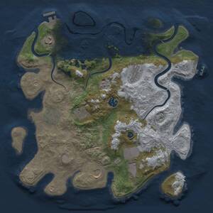 Thumbnail Rust Map: Procedural Map, Size: 3500, Seed: 946982615, 14 Monuments