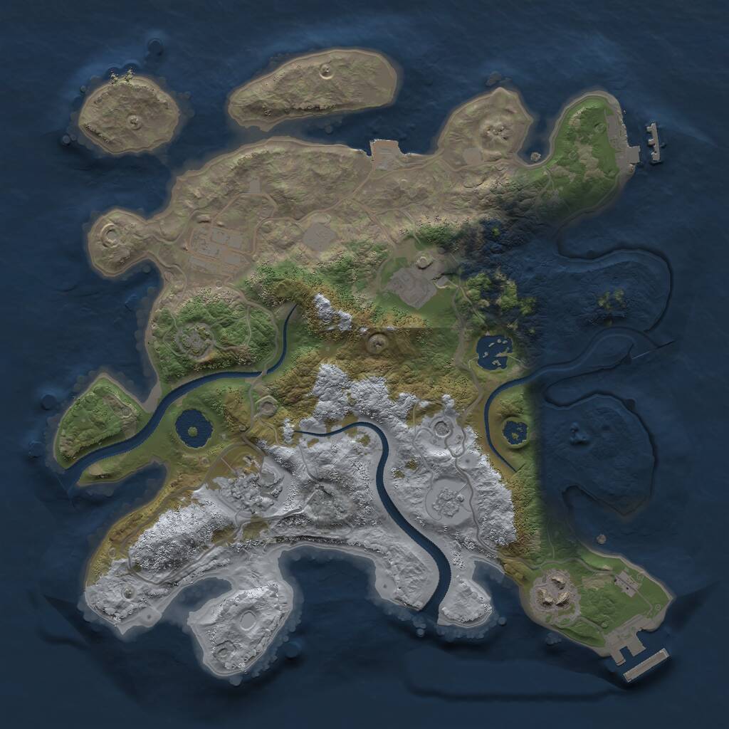 Rust Map: Procedural Map, Size: 3000, Seed: 2026528236, 11 Monuments
