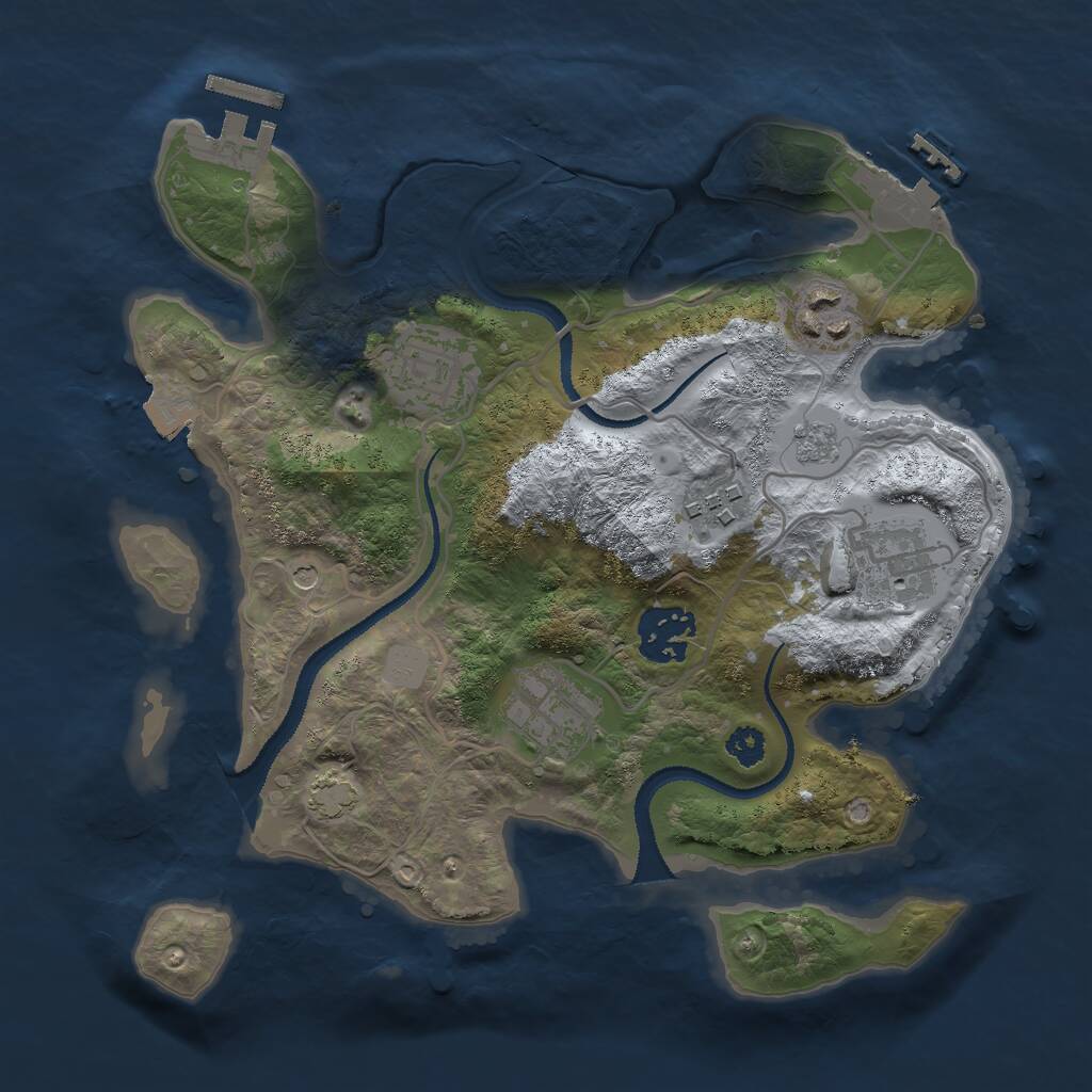 Rust Map: Procedural Map, Size: 2800, Seed: 590038445, 12 Monuments