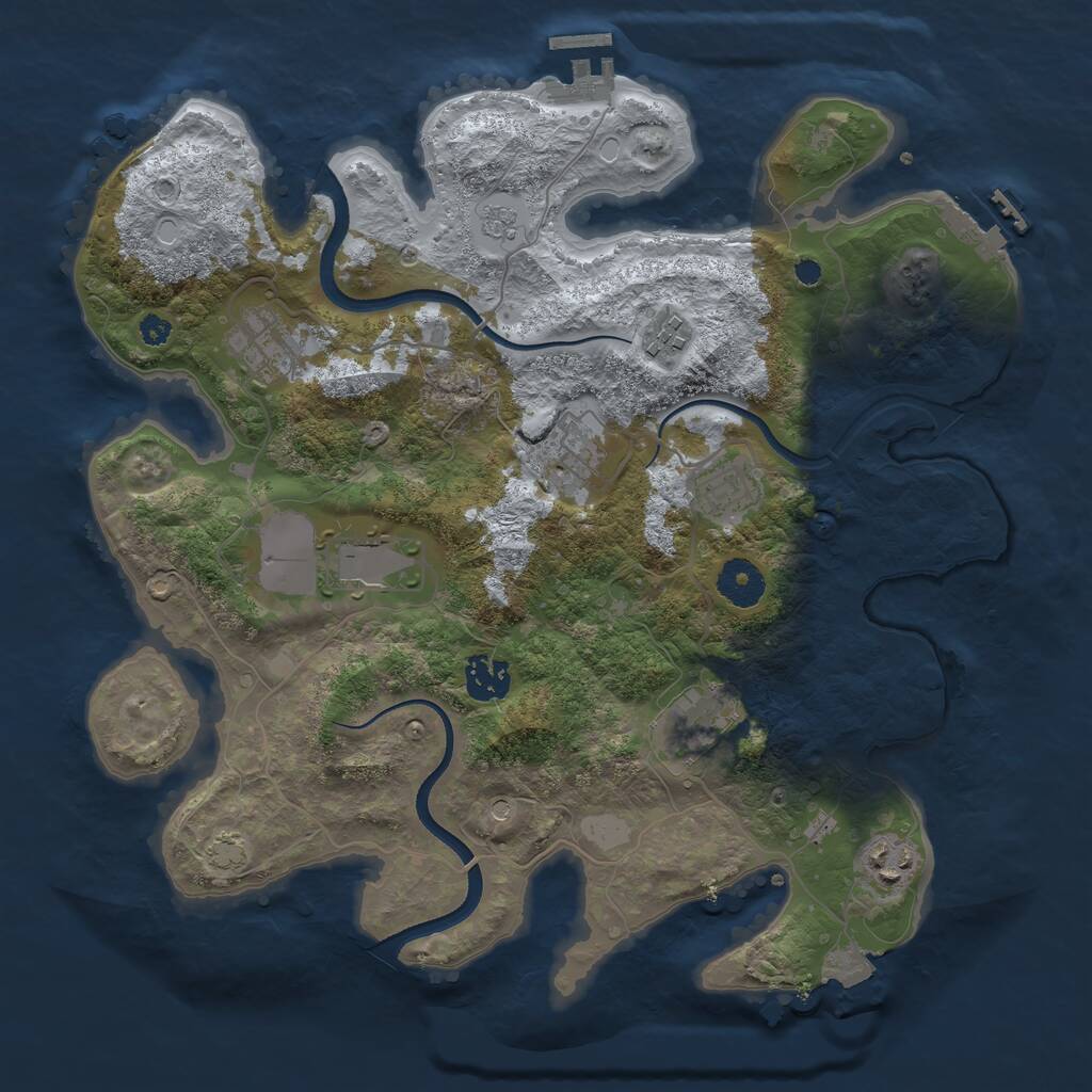 Rust Map: Procedural Map, Size: 3500, Seed: 15792, 14 Monuments