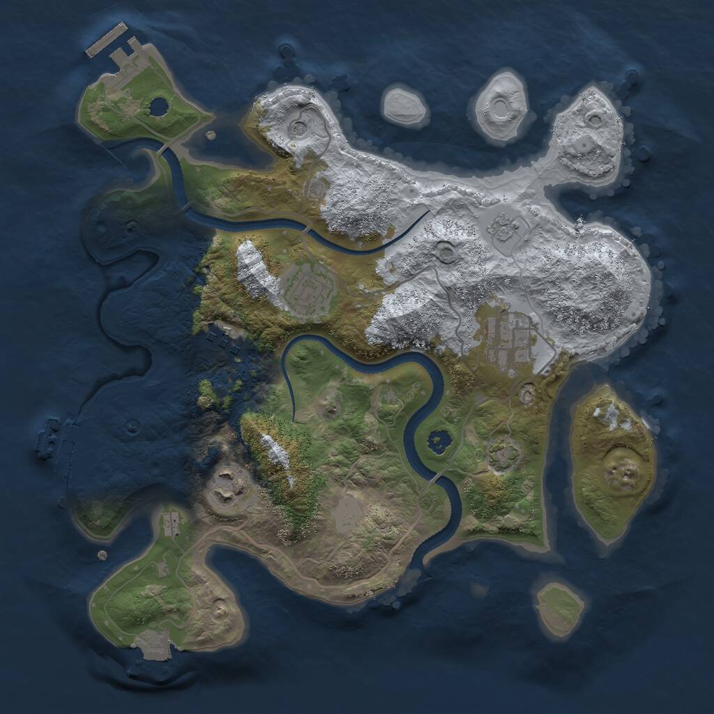 Rust Map: Procedural Map, Size: 3000, Seed: 6684291, 10 Monuments
