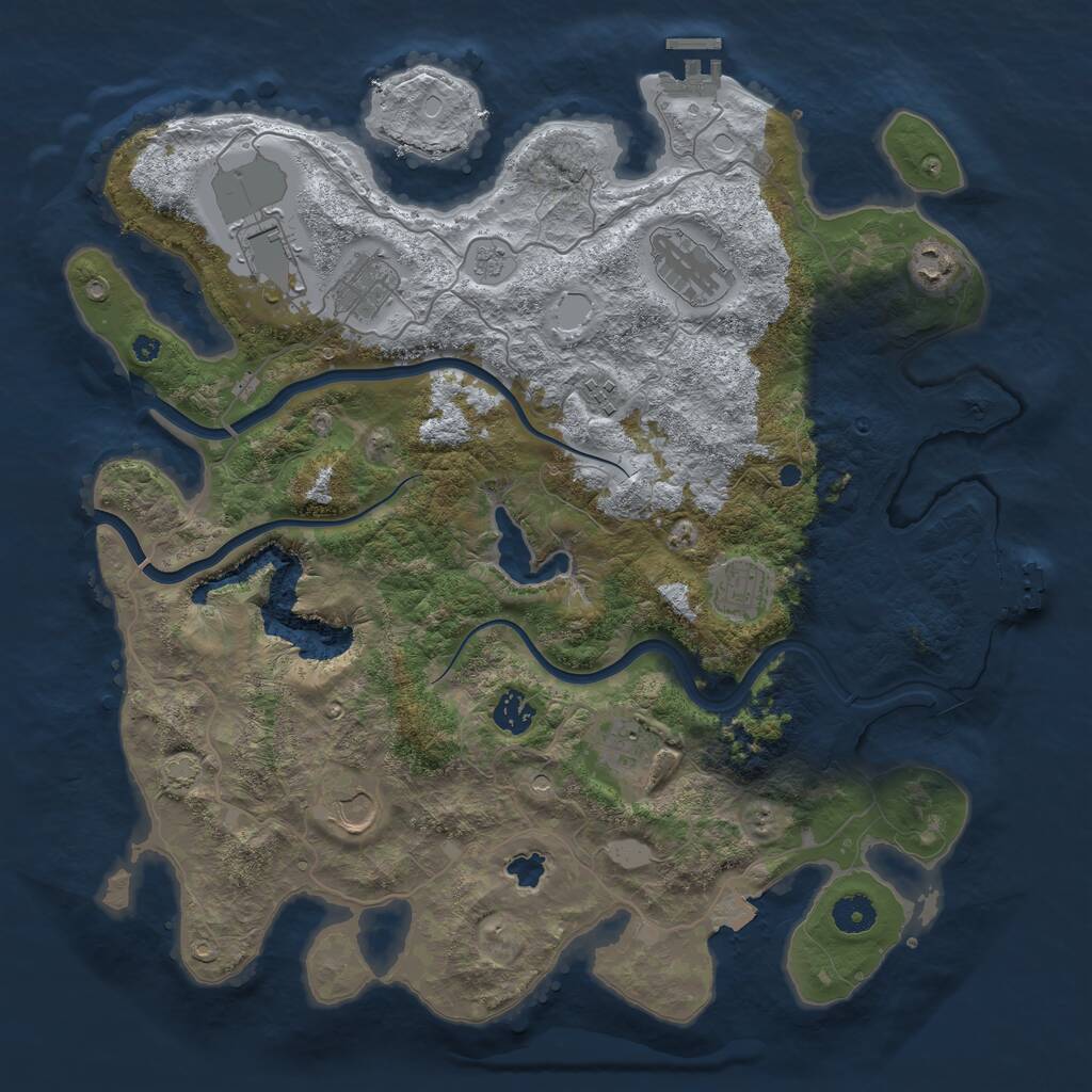Rust Map: Procedural Map, Size: 4000, Seed: 142247839, 15 Monuments