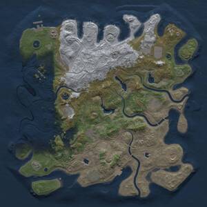 Thumbnail Rust Map: Procedural Map, Size: 4500, Seed: 832013604, 17 Monuments
