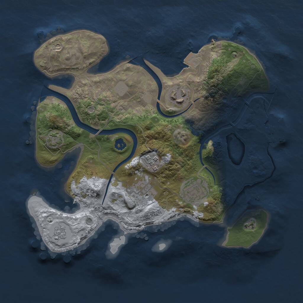Rust Map: Procedural Map, Size: 2605, Seed: 1667, 8 Monuments