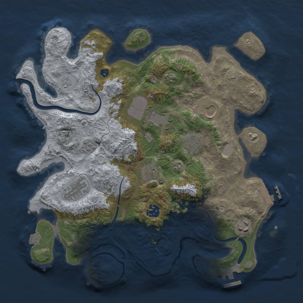 Rust Map: Procedural Map, Size: 3500, Seed: 1598077614, 14 Monuments
