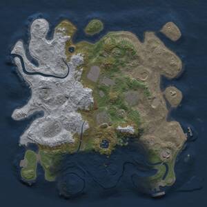 Thumbnail Rust Map: Procedural Map, Size: 3500, Seed: 1598077614, 14 Monuments