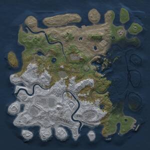 Thumbnail Rust Map: Procedural Map, Size: 4500, Seed: 19397179, 16 Monuments