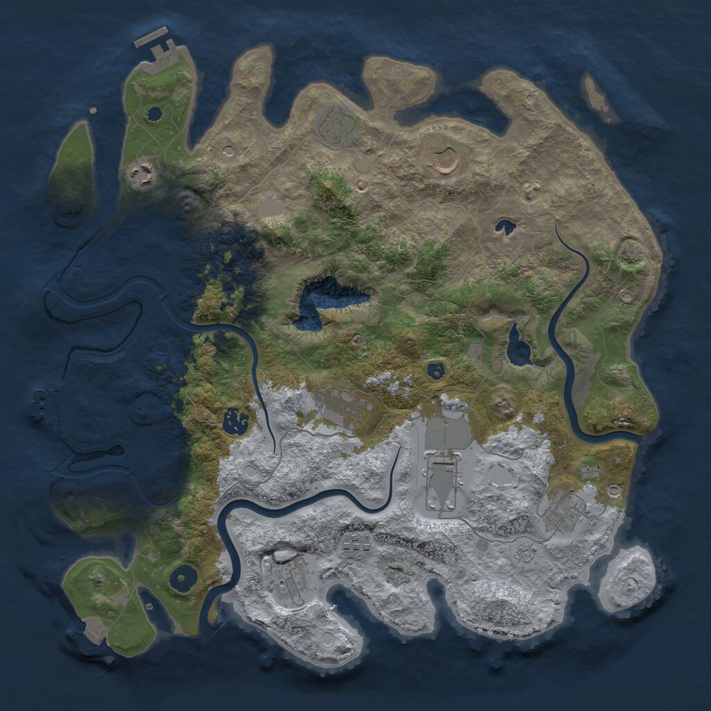 Rust Map: Procedural Map, Size: 4000, Seed: 72628781, 15 Monuments