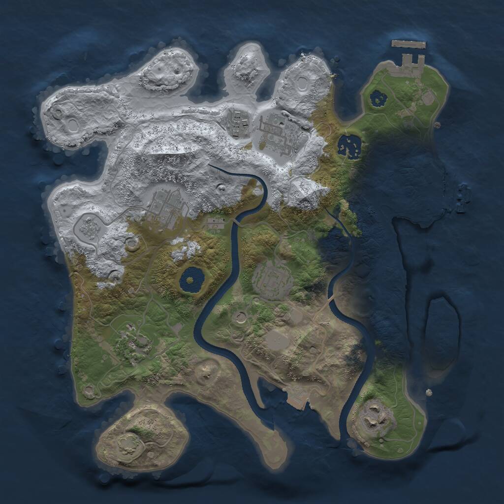 Rust Map: Procedural Map, Size: 3000, Seed: 48474, 13 Monuments