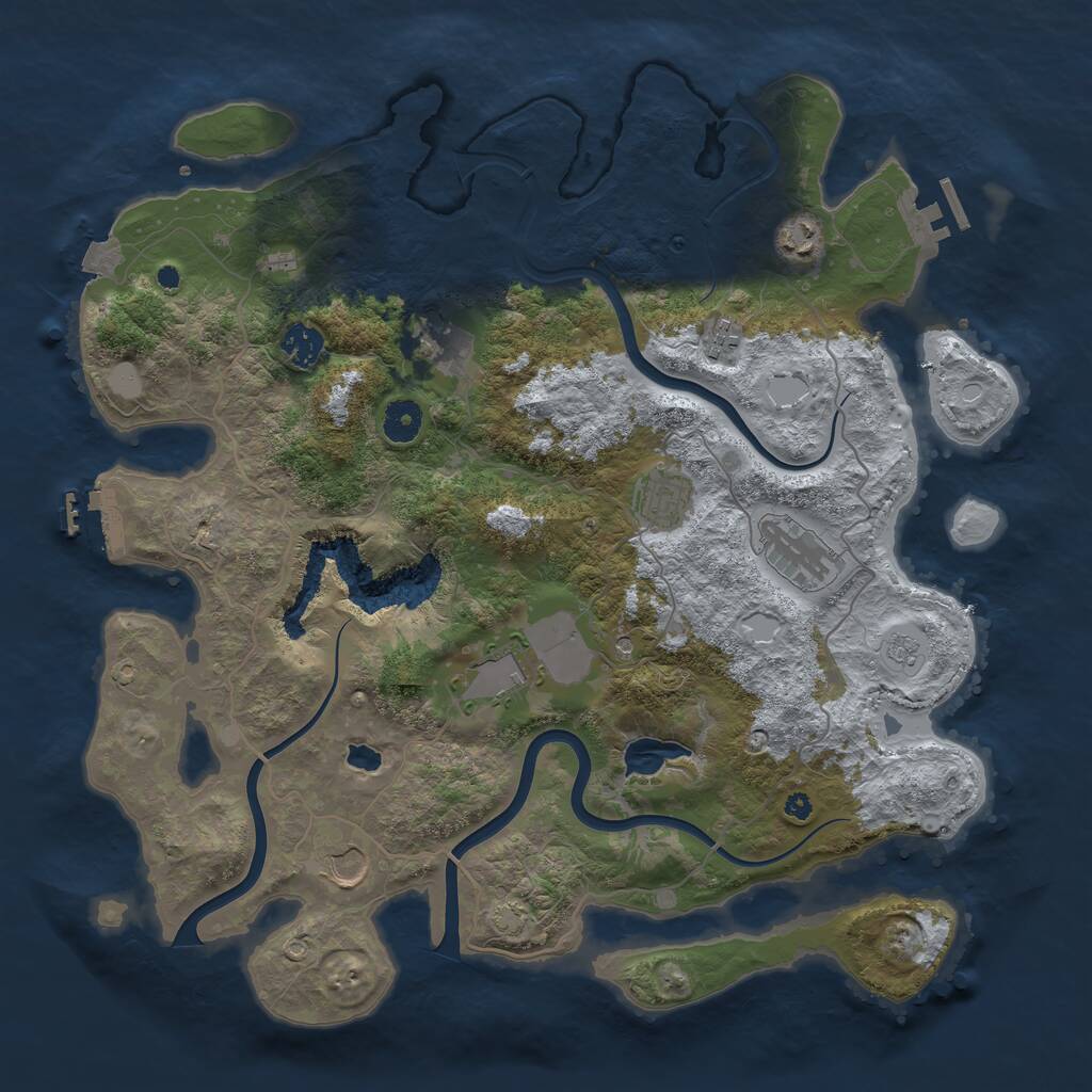 Rust Map: Procedural Map, Size: 4000, Seed: 1626917894, 14 Monuments