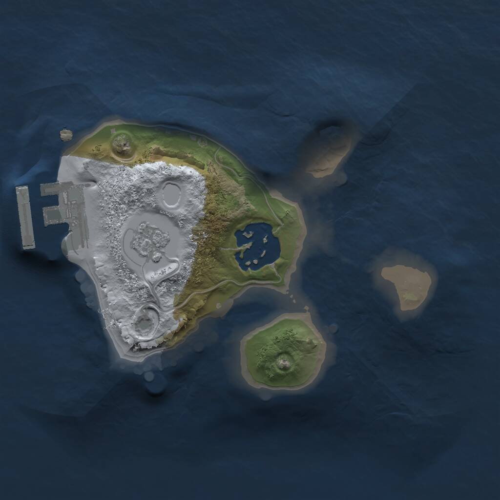 Rust Map: Procedural Map, Size: 1600, Seed: 542342, 4 Monuments