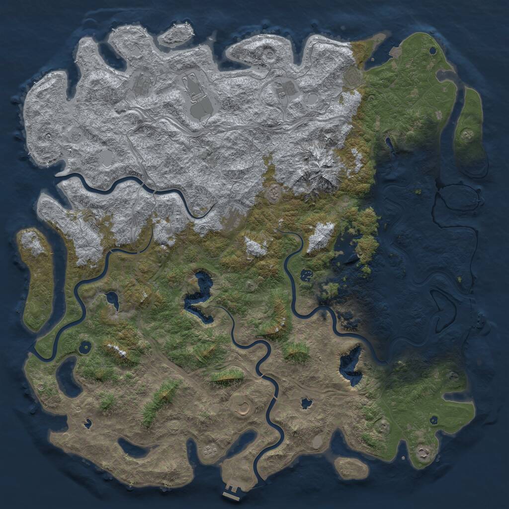 Rust Map: Procedural Map, Size: 6000, Seed: 62799, 17 Monuments