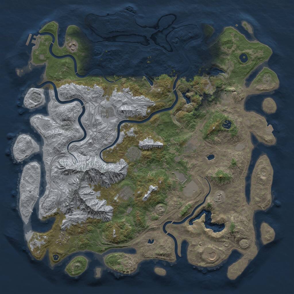 Rust Map: Procedural Map, Size: 5000, Seed: 331652, 17 Monuments